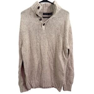 Nautica Men's Speckled Knit Mock Neck Pullover Sweater Size M